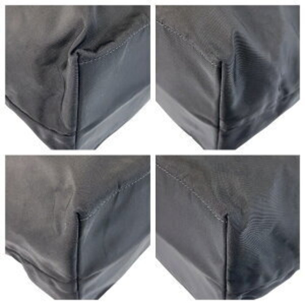 Prada logo Tessuto nylon black bag triangular plate tote shoulder leather - Picture 4 of 10